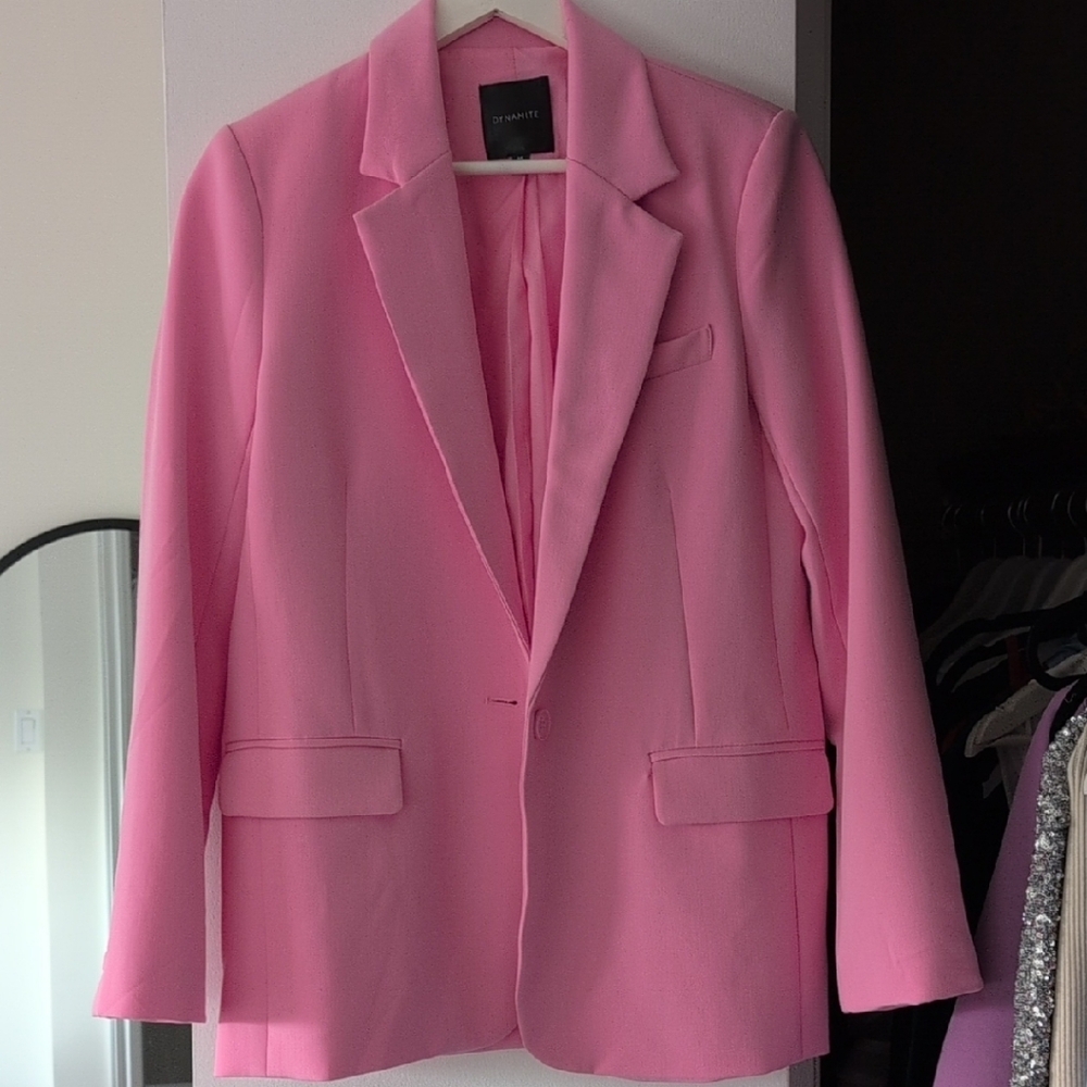 Dynamite Pink Blazer Structured Suit Jacket